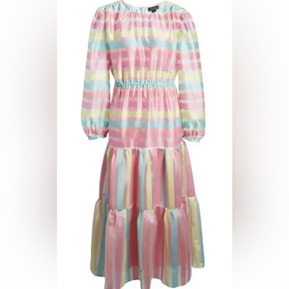Halogen X Atlantic Pacific Organza Striped Maxi Dress Size 1X